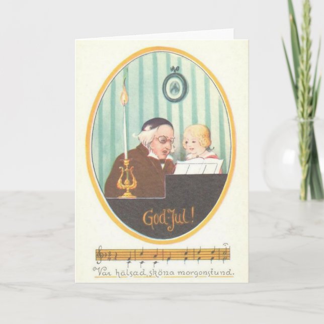 Carte de voeux de Noël scandinave vintage (Devant)