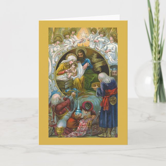 Carte de voeux de Noël "Scène de la Nativité" (Devant)