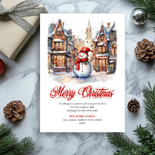 Carte de vœux de Noël scène de vacances classique