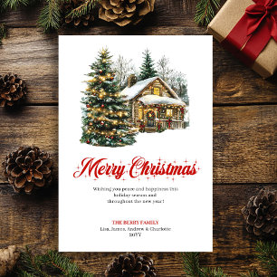 Carte de vœux de Noël Scène hivernale paisible