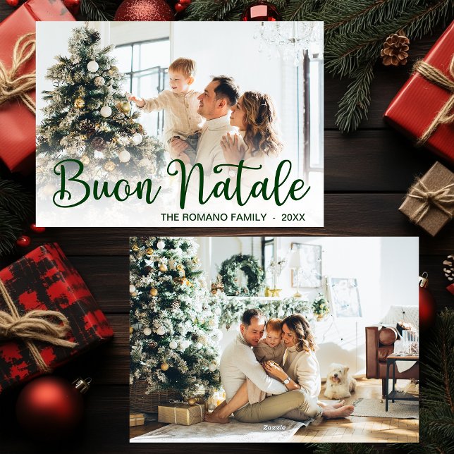 Carte de vœux de Noël Script Buon Natale Photo (Créateur téléchargé)