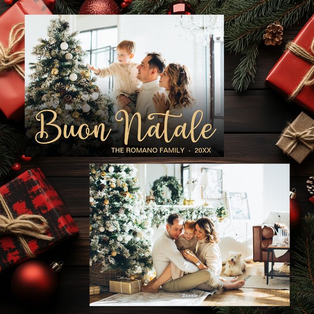 Carte de vœux de Noël Script Buon Natale Photo (Créateur téléchargé)