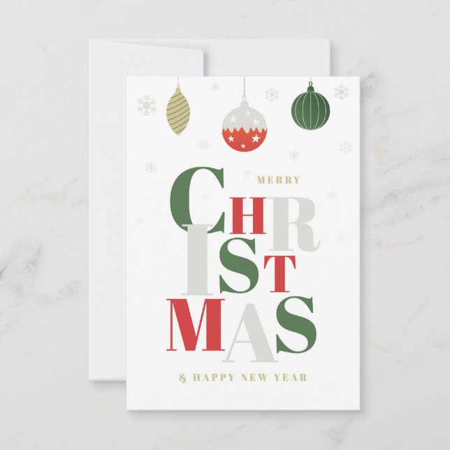 Carte de voeux de Noël simple et élégante. (Devant)
