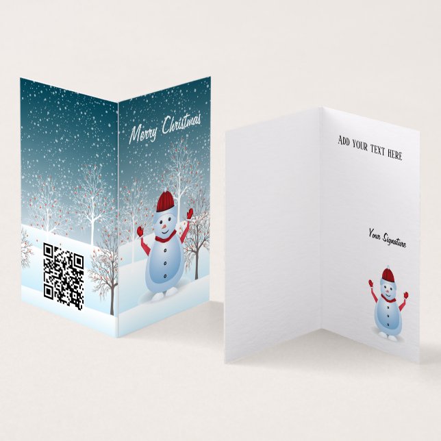 Carte de voeux de Noël Snowman d'hiver (Inside and Outside)