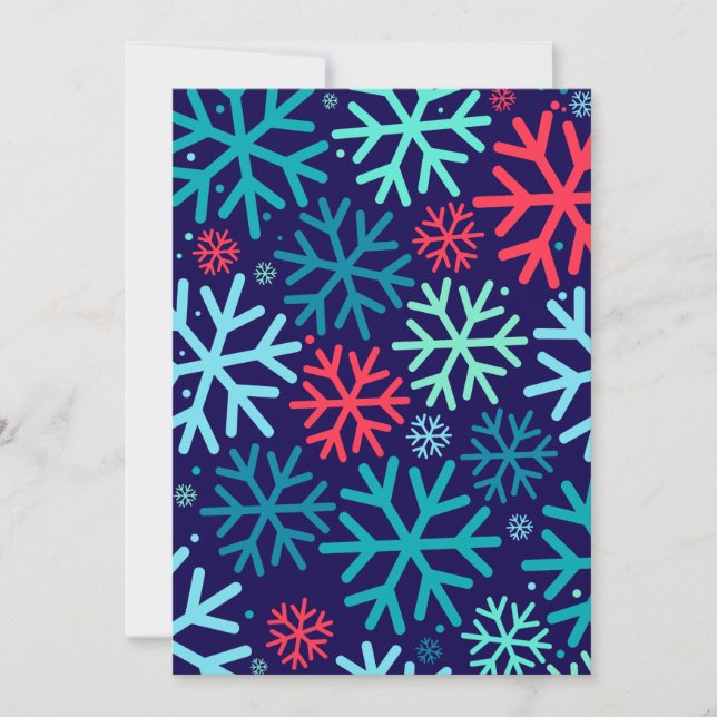 Carte de vœux de Noël sous la neige de minuit (Devant)