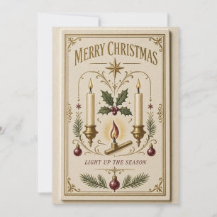 Carte de vœux de Noël, style étiquette d'allumette