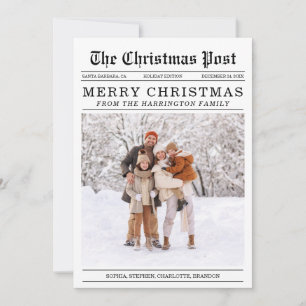 Carte de voeux de Noël style vieux journal