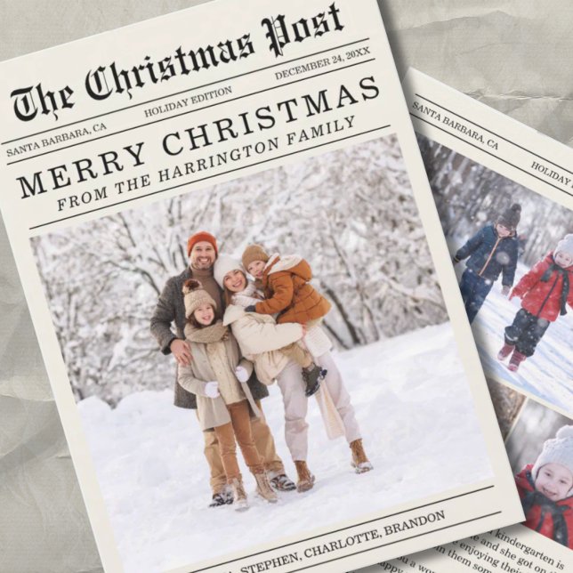 Carte de voeux de Noël style vieux journal (Créateur téléchargé)