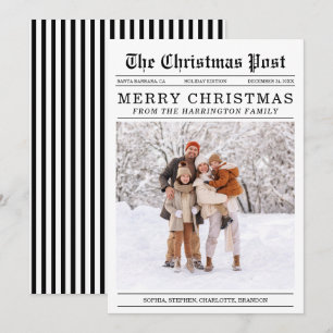 Carte de voeux de Noël style vieux journal