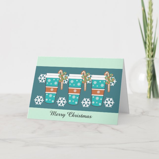 Carte de vœux de Noël sur le thème du café (Devant)