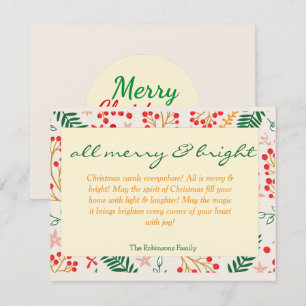 Carte de vœux de Noël tout Joyeux & Lumineux