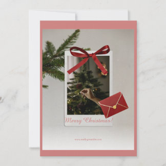 Carte de vœux de Noël traditionnelle verte rouge e