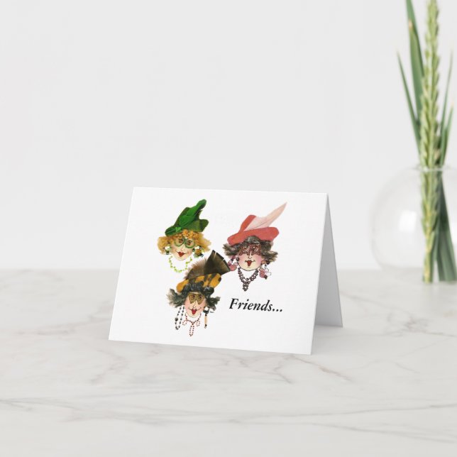 Carte de vœux de Noël Trois amis de Noël s'y retro (Devant)