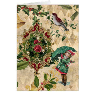 Carte de voeux de Noël unique vintage