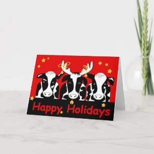 Carte de voeux de Noël Vaches
