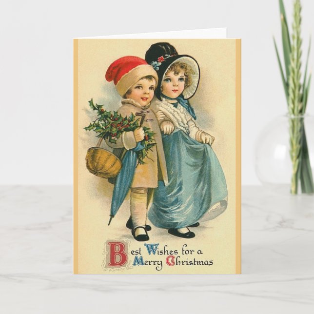 Carte de voeux de Noël victorienne (Devant)