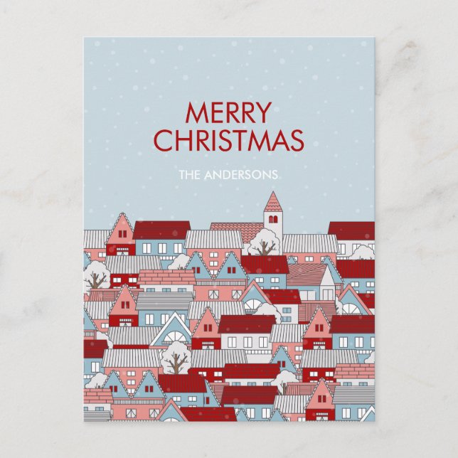Carte de vœux de Noël Village (Devant)