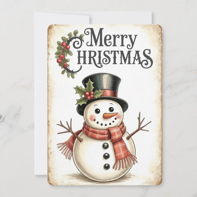 Carte de voeux de Noël Vintage (Devant)