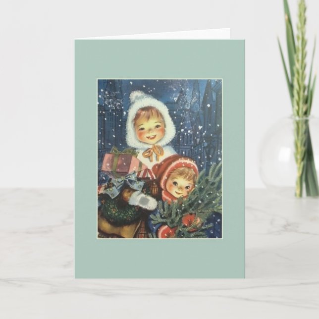 Carte de voeux de Noël Vintage (Devant)