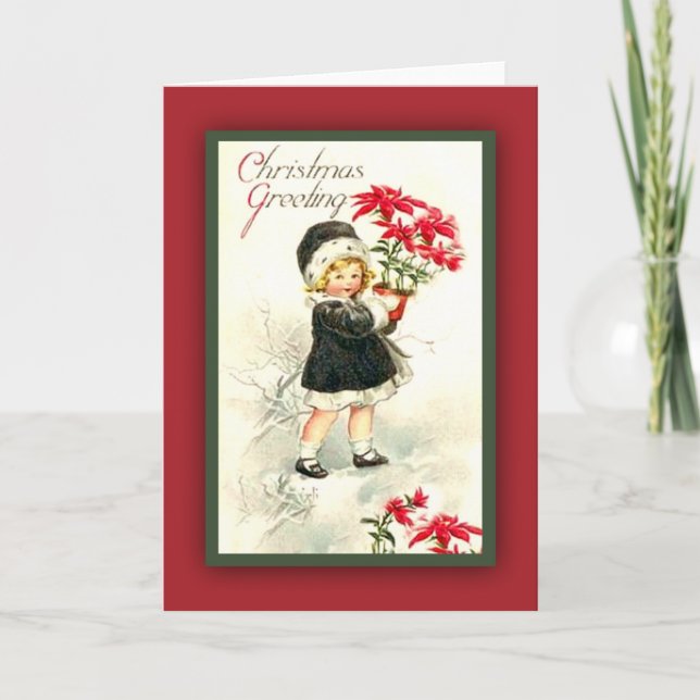 Carte de voeux de Noël Vintage adorable (Devant)
