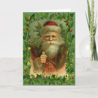 Carte de voeux de Noël vintage-Antique Père Noël