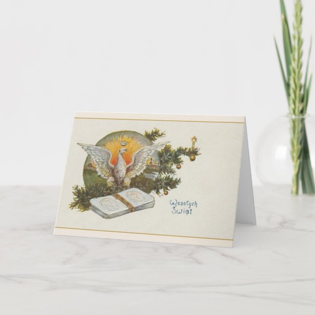 Carte de voeux de Noël vintage en Pologne (Devant)