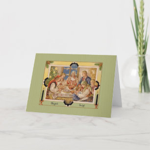 Carte de voeux de Noël vintage en Pologne