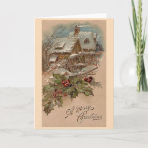 Carte de voeux de Noël vintage Gristmill