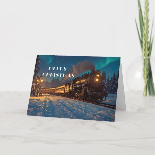 Carte de voeux de Noël Vintage - Merry Chri (Devant)