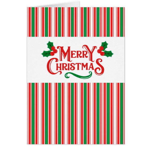 Carte de voeux de Noël vintage rayée (Devant)