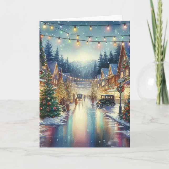 Carte de voeux de Noël vintage Retro (Devant)