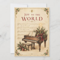 Carte de vœux de Noël vintage, style musique class