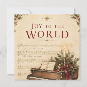 Carte de vœux de Noël vintage, style musique class
