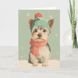 Carte de vœux de Noël Yorkie