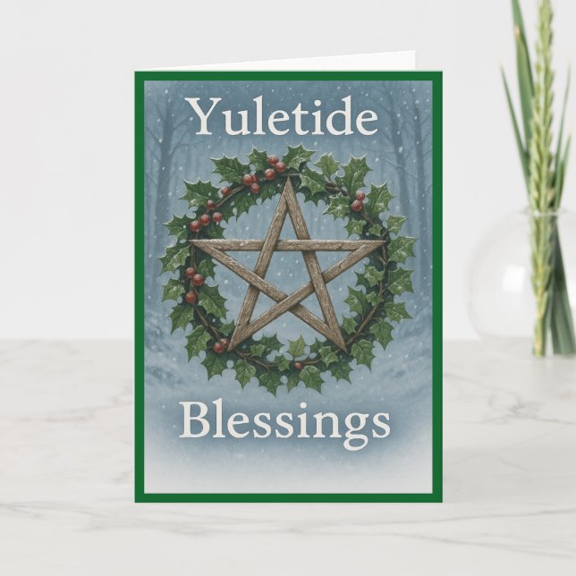 Carte de vœux de Noël Yuletide Blessings (Devant)
