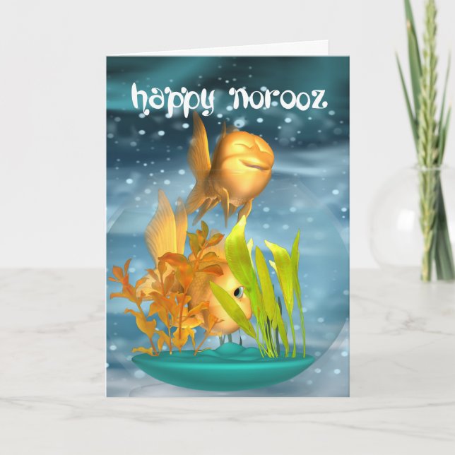 Carte de voeux de Norooz avec le poisson rouge (Devant)