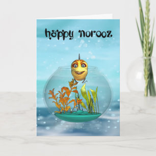 Carte de voeux de Norooz avec le poisson rouge