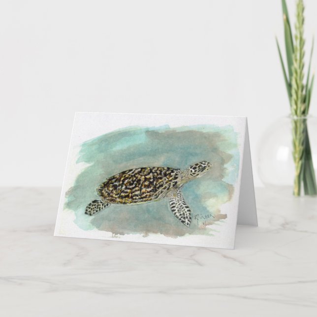 Carte de voeux de note/de tortue de mer de (Devant)