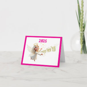 Carte de vœux de Nouvel An Ange Heureux
