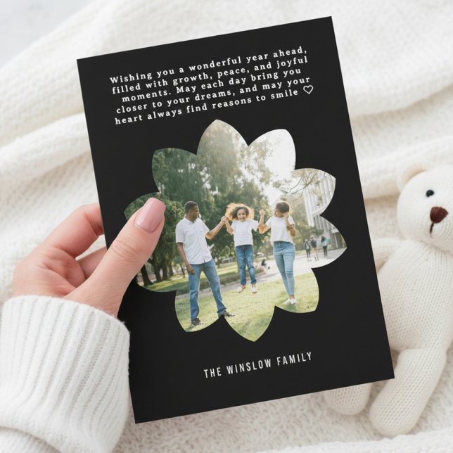 Carte de vœux de Nouvel An avec collage photo mode (Créateur téléchargé)