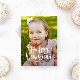 Carte de vœux de Nouvel An de type adorable éditab