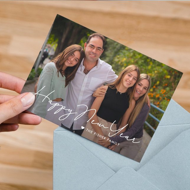 Carte de vœux de Nouvel An photo simplement écrite (Créateur téléchargé)