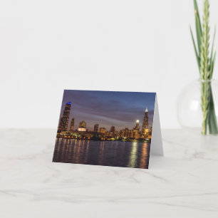 Carte de voeux de nuit Chicago Cityscape
