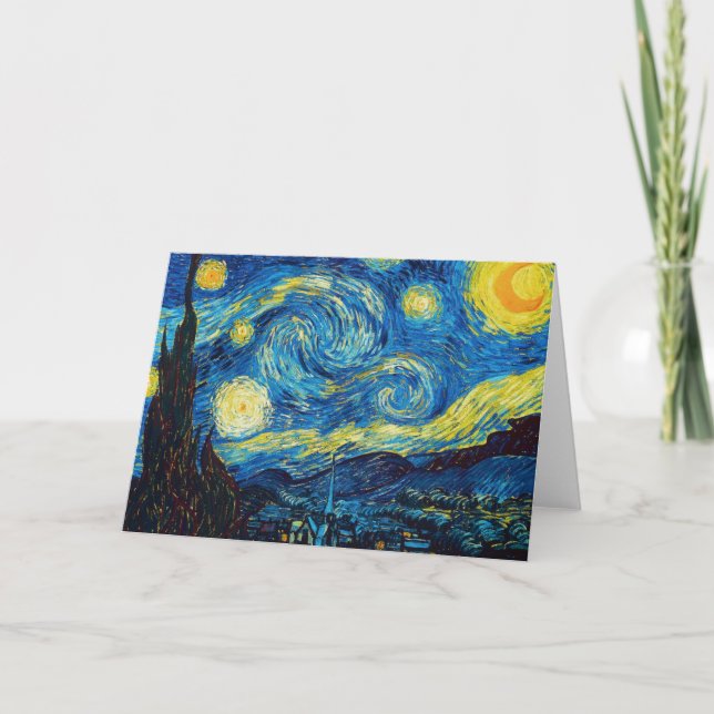 Carte de voeux de nuit Van Gogh Starry (Devant)