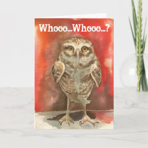 Carte de voeux de Owl 'Penser à vous'