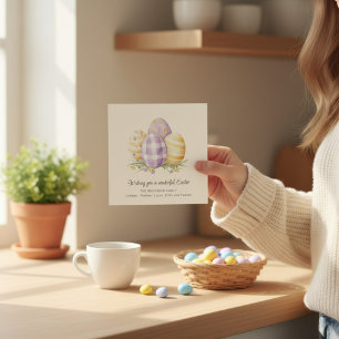 Carte de vœux de Pâques à l'aquarelle élégante lav