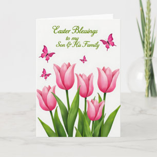 Carte de vœux de Pâques aux fleurs de fuchsia