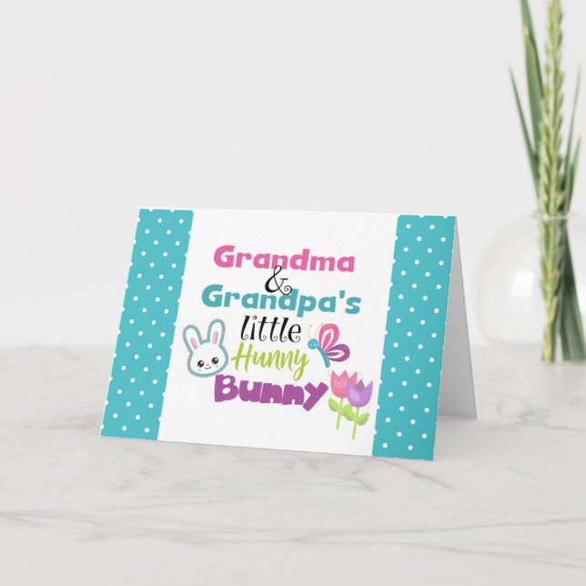 Carte de voeux de Pâques Bunny de grand-mère grand (Devant)