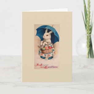 Carte de voeux de Pâques Bunny de Pâques victorien