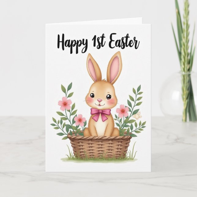 Carte de vœux de Pâques Bunny First (Devant)